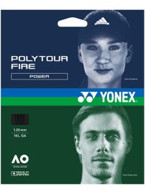 Yonex Poly Tour Fire 125mm Tennissaite - 12m Set (Schwarz)
