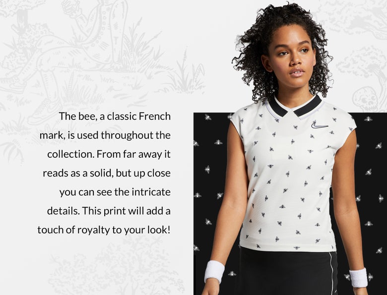 Nike's bee pattern adds a touch of royalty to your look.