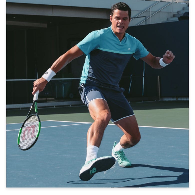 Milos Raonic wearing the New Balance Fresh Foam LAV