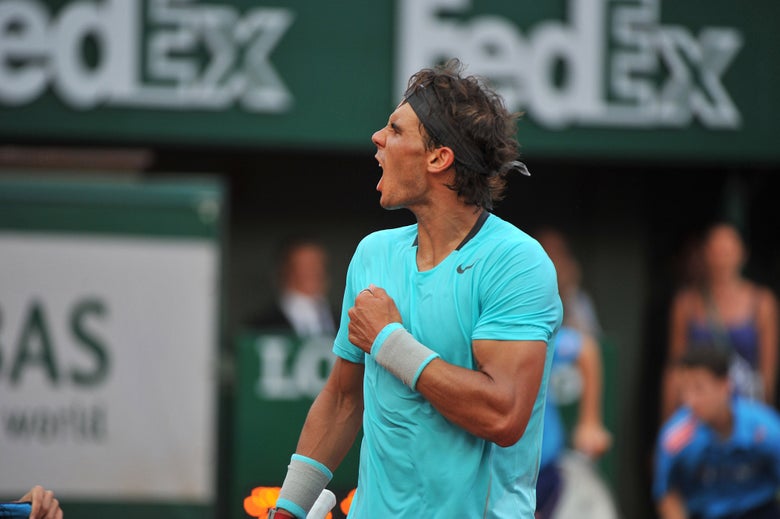 Nadal lets out a
