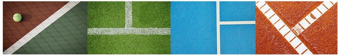 Image of different tennis court surfaces